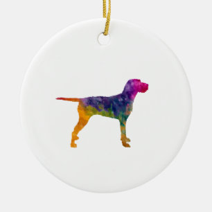 Hungarian Wirehaired Vizsla im Watercolor Keramik Ornament