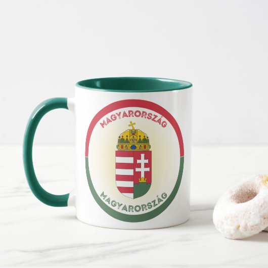 Hungary Coat of Arms Circle Shape Tasse (Mit Donut)