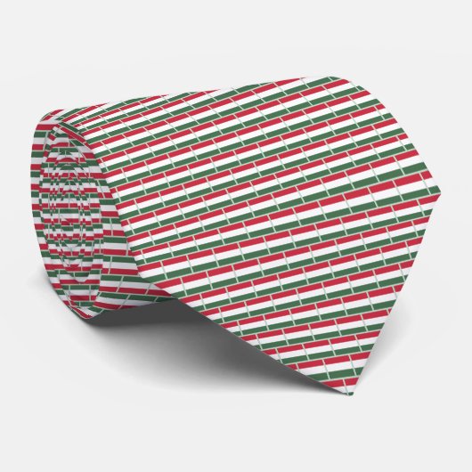 Hungary Flag Brick Pattern Krawatte (Gerollt)