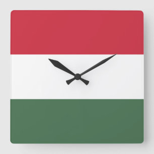 Hungary Flag Quadratische Wanduhr