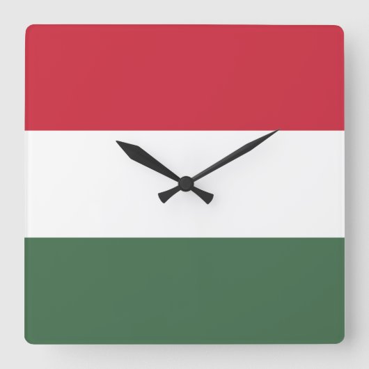 Hungary Flag Quadratische Wanduhr (Vorderseite)