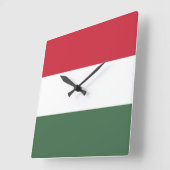 Hungary Flag Quadratische Wanduhr (Winkel)