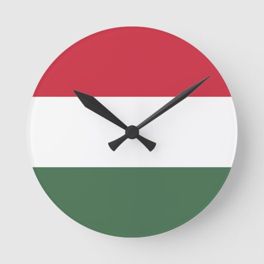 Hungary Flag Runde Wanduhr (Vorderseite)