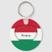 Hungary & Heart, Hungarian Flag fashion / sports Schlüsselanhänger (Vorderseite)