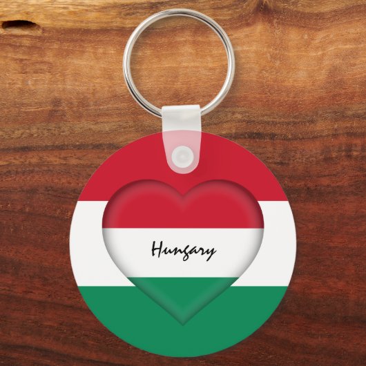 Hungary & Heart, Hungarian Flag fashion / sports Schlüsselanhänger (Vorderseite)