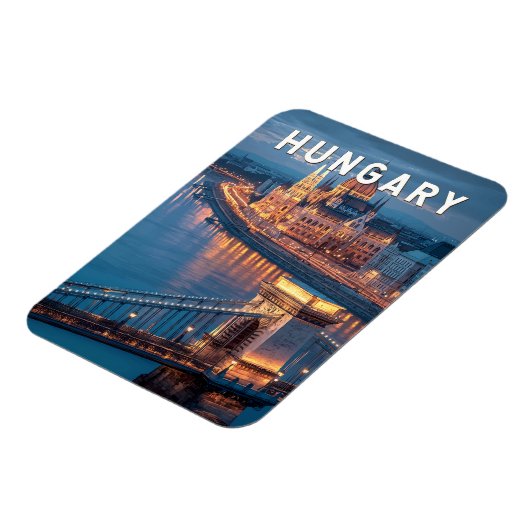 Hungary Illustration Travel Art Vintage Magnet (Linke Seite)