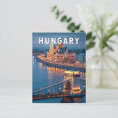 Hungary Illustration Travel Art Vintage Postkarte (Stehend Vorderseite)