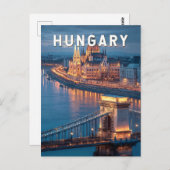 Hungary Illustration Travel Art Vintage Postkarte (Vorne/Hinten)