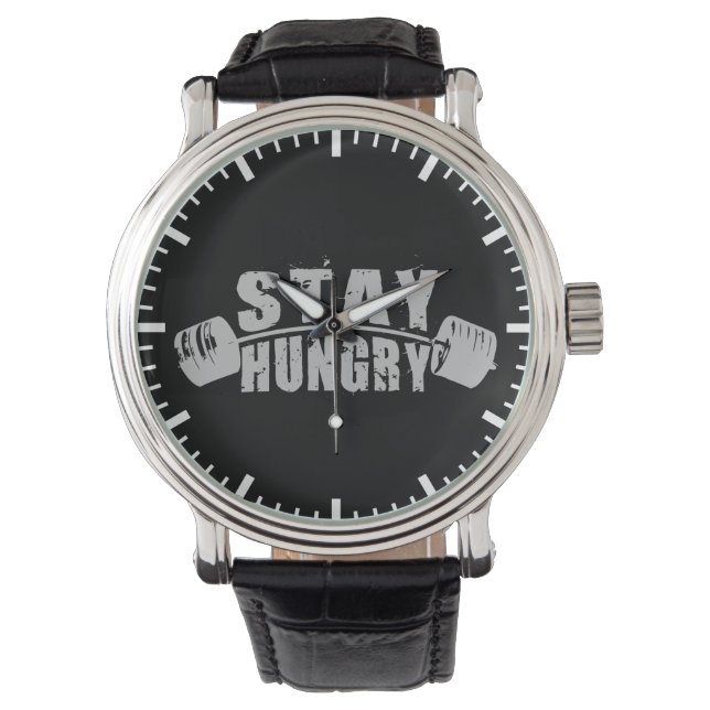 Hunger bleibe - Bodybuilding Workout Motivierend Armbanduhr (Vorderseite)