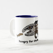 Hunger nach dem glücklichen Fisch Zweifarbige Tasse (Vorderseite Links)