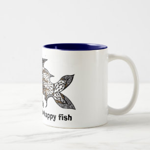 Hunger nach dem glücklichen Fisch Zweifarbige Tasse