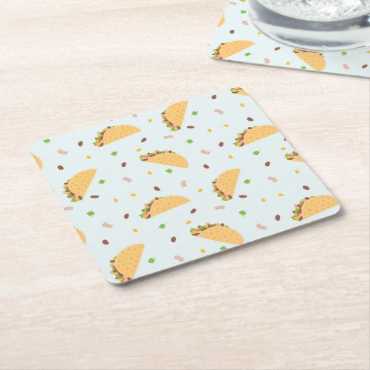 Hunger nach dem Muster von Tacos Rechteckiger Pappuntersetzer (angewinkelt)