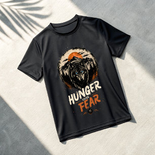 Hunger Over Fear Wolf T-Shirt   Savage Alpha Gym 
