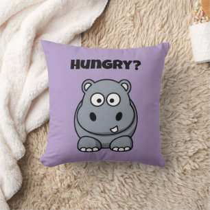 Hungerfestungen Hippo Funny Kids Hippopotamus Cart Kissen