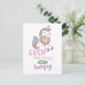 Hungerfestungen Unicorns Niedliche Kunst, Dichtung Postkarte (Stehend Vorderseite)