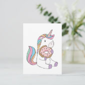 Hungerfestungen Unicorns Niedliche Kunst, Dichtung Postkarte (Stehend Vorderseite)