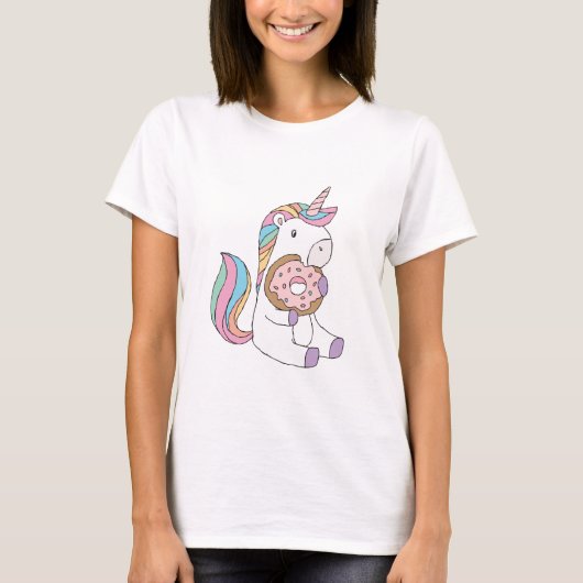 Hungerfestungen Unicorns Niedliche Kunst, Dichtung T-Shirt (Vorderseite)