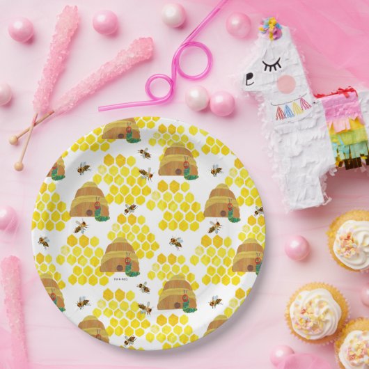 Hungerische Raupe | Das Bienenmuster Gerettet Pappteller (Party)