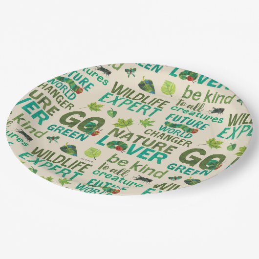 Hungerische Raupe | Future World Changer Pattern Pappteller (Schrägansicht)