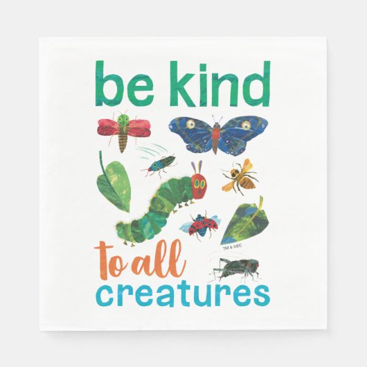 Hungerische Raupe | Seien Sie freundlich zu allen  Serviette (Vorderseite)