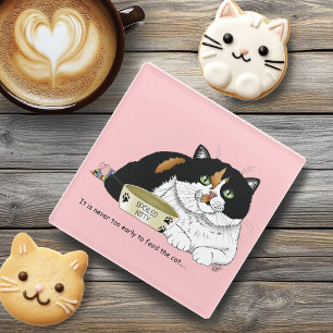 Hungerkatze am frühen Morgen Glasuntersetzer