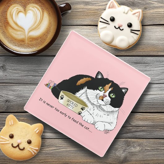 Hungerkatze am frühen Morgen Glasuntersetzer