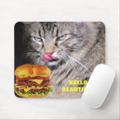 Hungerkatze Meets Beautiful Cheeseburger Mousepad (Mit Mouse)
