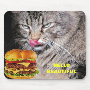 Hungerkatze Meets Beautiful Cheeseburger Mousepad