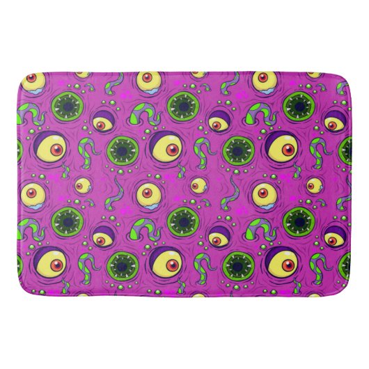 Hungermonster Nahtloses Muster Badematte (Vorderseite)