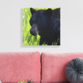 Hungerschwarzer Bär Canvas Print Leinwanddruck (Insitu (Wohnzimmer))
