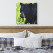 Hungerschwarzer Bär Canvas Print Leinwanddruck (Insitu (Schlafzimmer))