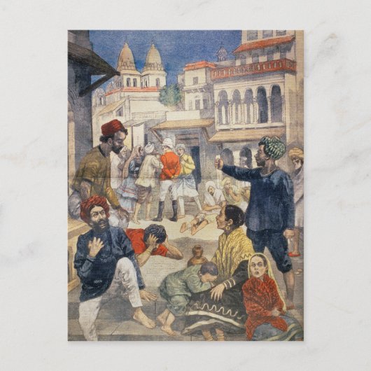 Hungersnot in Indien Postkarte (Vorderseite)