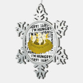 Hungervögel Schneeflocken Zinn-Ornament (Rechts)