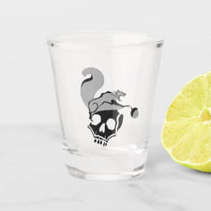 Hungrig Flying Gray Death Eichirrel Schnapsglas