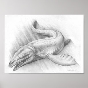 Hungrig für Posten des Kampf-(Mosasaur, König des Poster