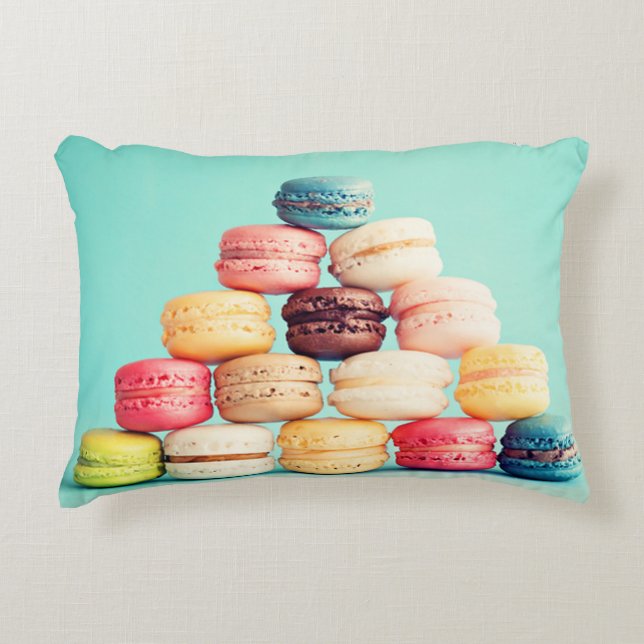 Hungrig, Macaron, Hipster, Mehrfarben, Dekokissen (Vorderseite)