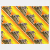 Hungrig Otter isst Fisch, große Fleeceblanket. Fleecedecke (Vorderseite (Horizontal))