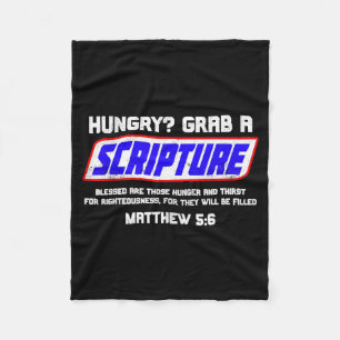 Hungrig schnapp dir eine Schriftstelle Lustiger Ch Fleecedecke