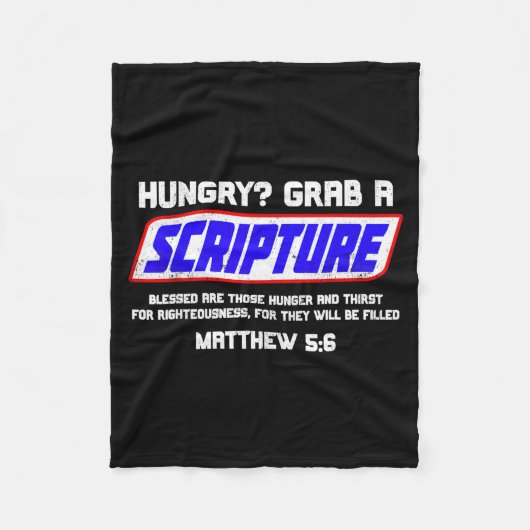 Hungrig schnapp dir eine Schriftstelle Lustiger Ch Fleecedecke (Vorderseite)