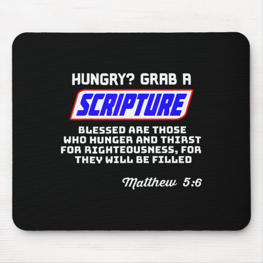 Hungrig schnapp dir eine Schriftstelle Lustiger Ch Mousepad (Vorne)