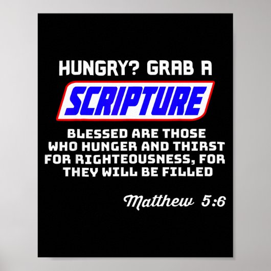 Hungrig schnapp dir eine Schriftstelle Lustiger Ch Poster (Vorne)