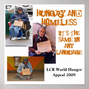 Hungrig und obdachlos poster