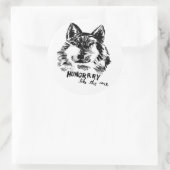 hungrig wie der Wolf Runder Aufkleber (Tasche)