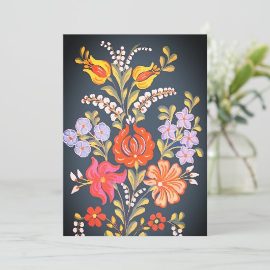 hungrige Blume - lebhafte Farben Einladung (Stehend Vorderseite)