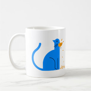 Hungrige die Katzen-u. Feder-Kaffee-Tasse der Kaffeetasse