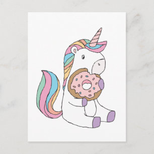 Hungrige Einhörner Farbige Einhorn Kunst Süße Kuns Postkarte