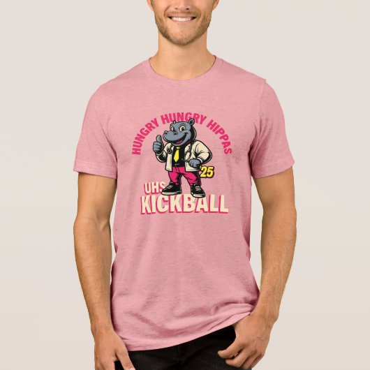 Hungrige Hungrige Flusspferde UHS Kickball Tri-Blend Shirt (Vorderseite)