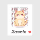 Hungrige Ingwerkatze  Aufkleber (Blatt)