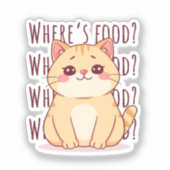 Hungrige Ingwerkatze  Aufkleber (Vorderseite)