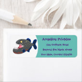 Hungrige lustige Piranha Cartoon Illustration (Insitu)